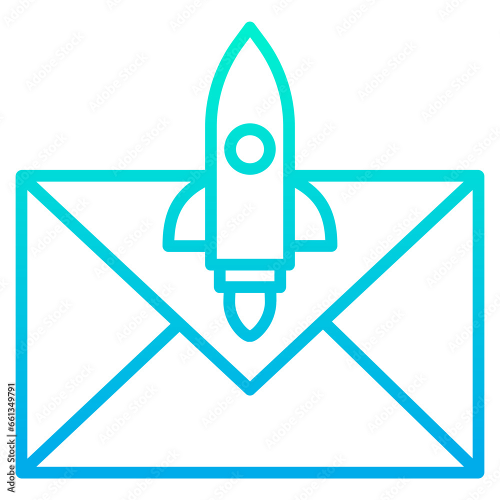 Outline Gradient Email Launch icon Outline Gradient Email Launch icon