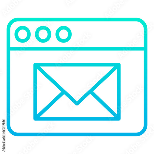 Outline Gradient  Email browser icon