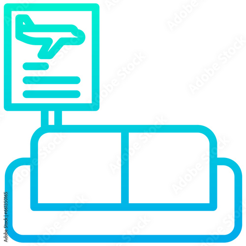 Outline Gradient waiting sofa icon