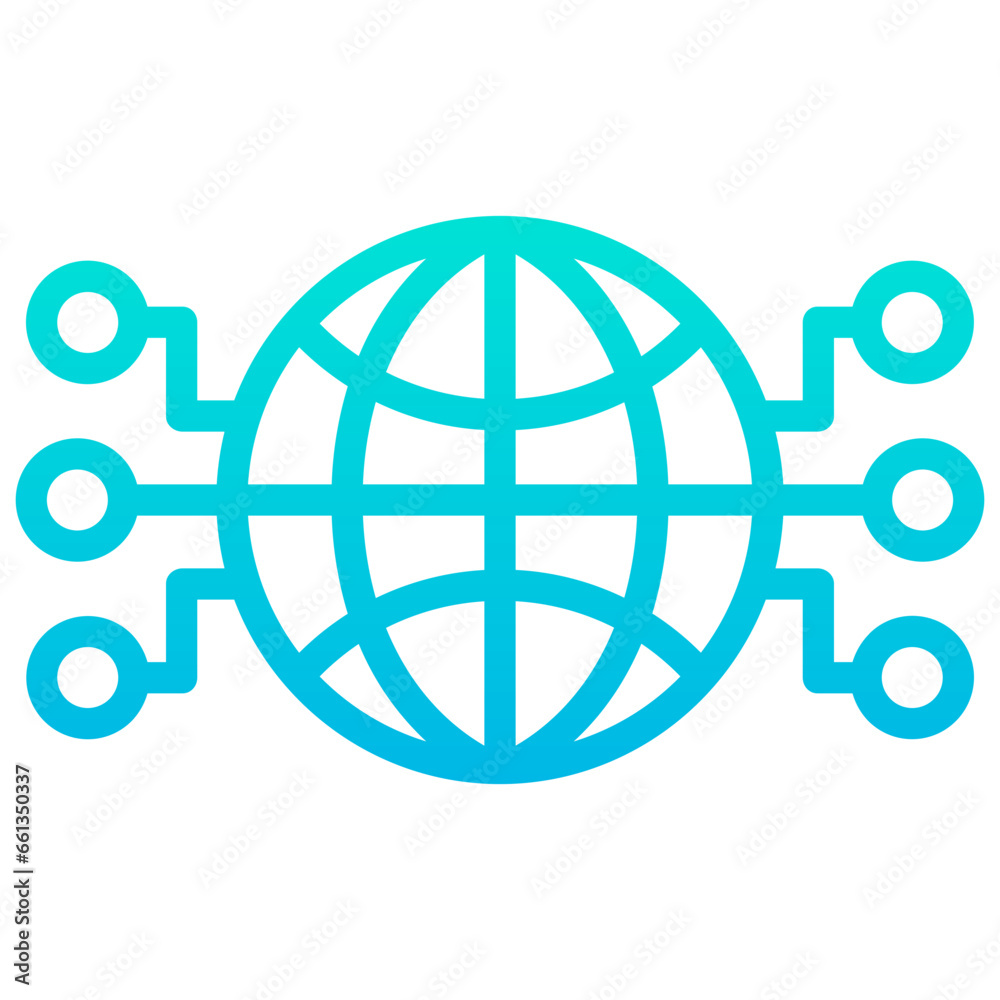 Outline Gradient Network settings icon Outline Gradient Network settings icon