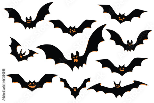 happy halloween vector design element set isolated on a white background