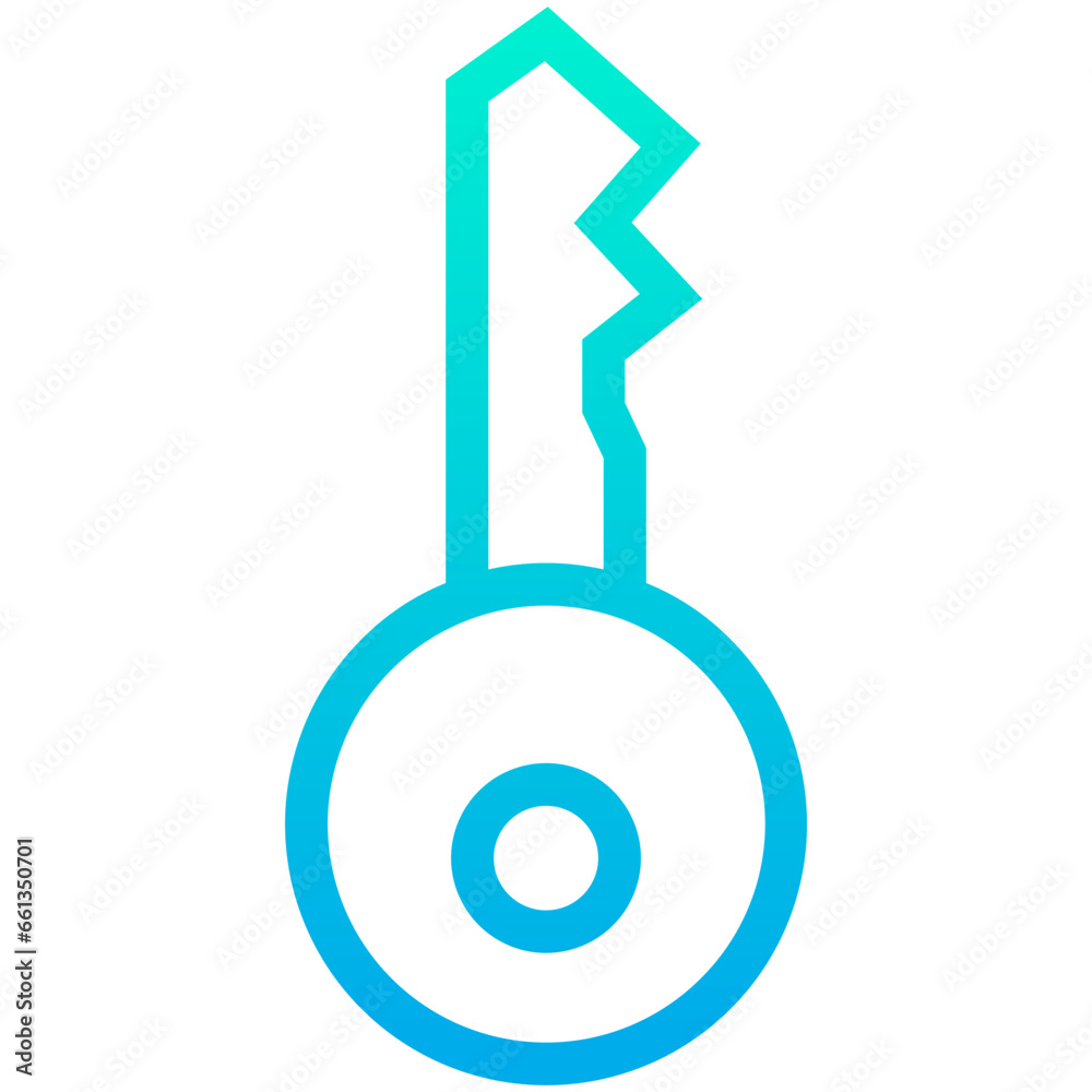 Outline Gradient Heart Key icon Outline Gradient Heart Key icon