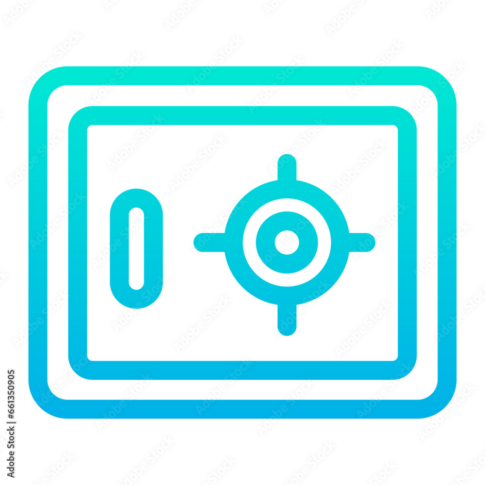 Outline Gradient Bank Locker icon Outline Gradient Bank Locker icon