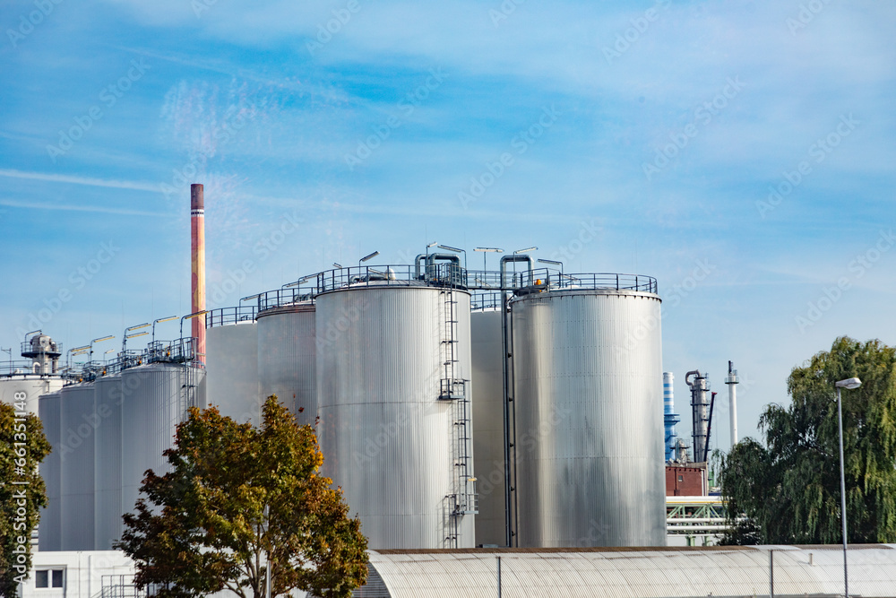 silos in sindlingen Hesse of an chemical production area in Frankfurt Hoechst silos in sindlingen Hesse of an chemical production area in Frankfurt Hoechst