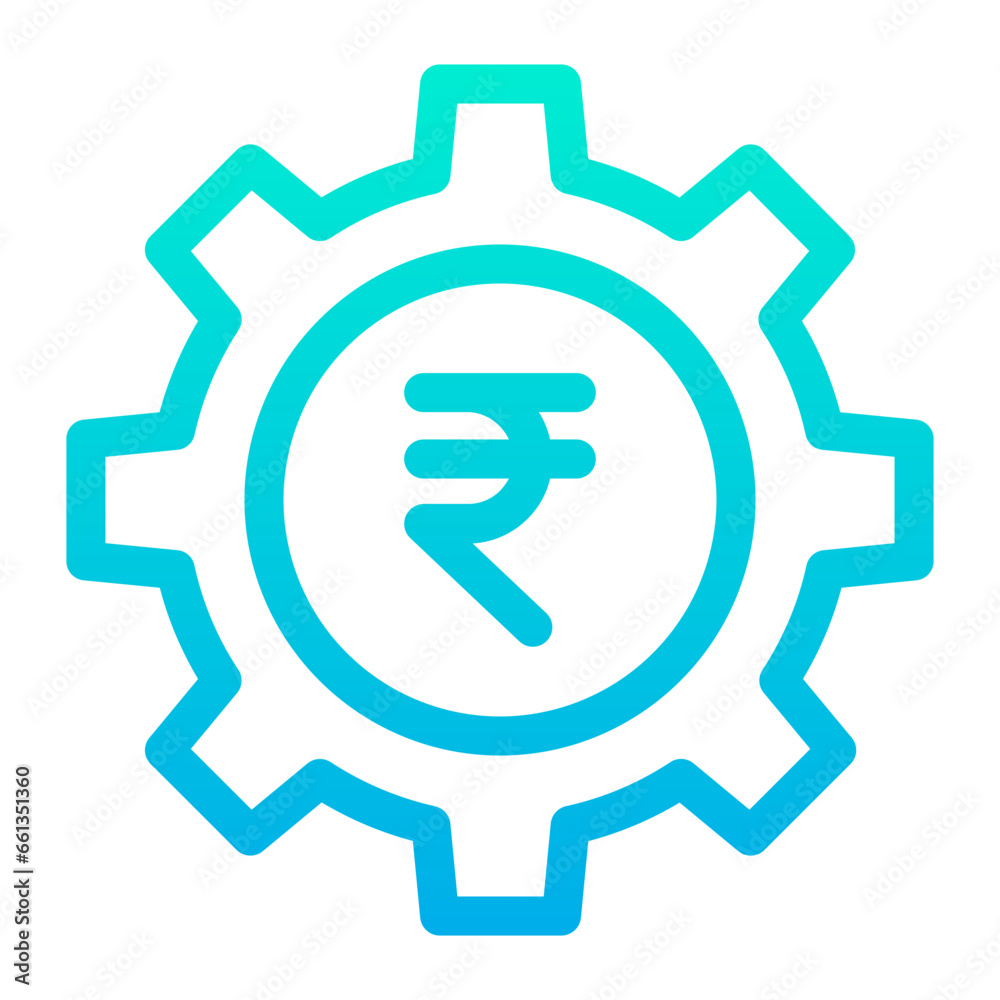 Outline Gradient Rupees setting icon Outline Gradient Rupees setting icon