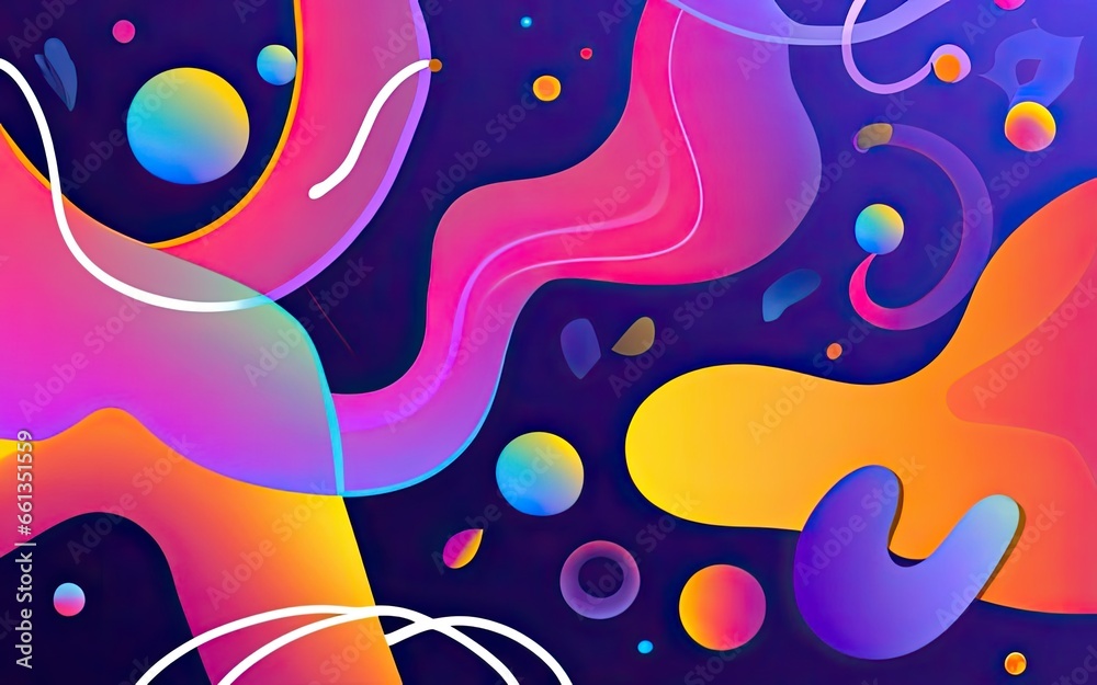 Abstract colorful banner with fluid shapes with Generative AI. Abstract colorful banner with fluid shapes with Generative AI.