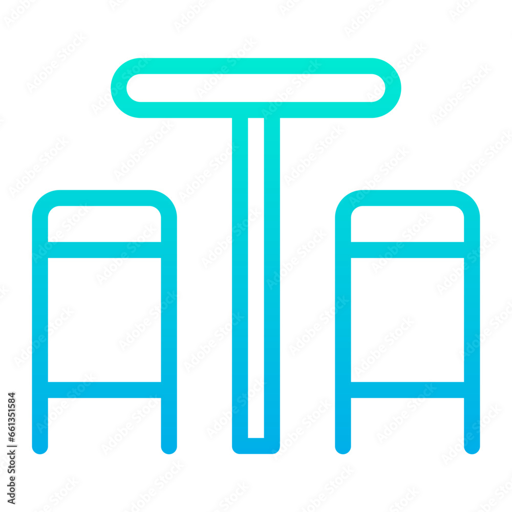 Outline Gradient Stool icon Outline Gradient Stool icon