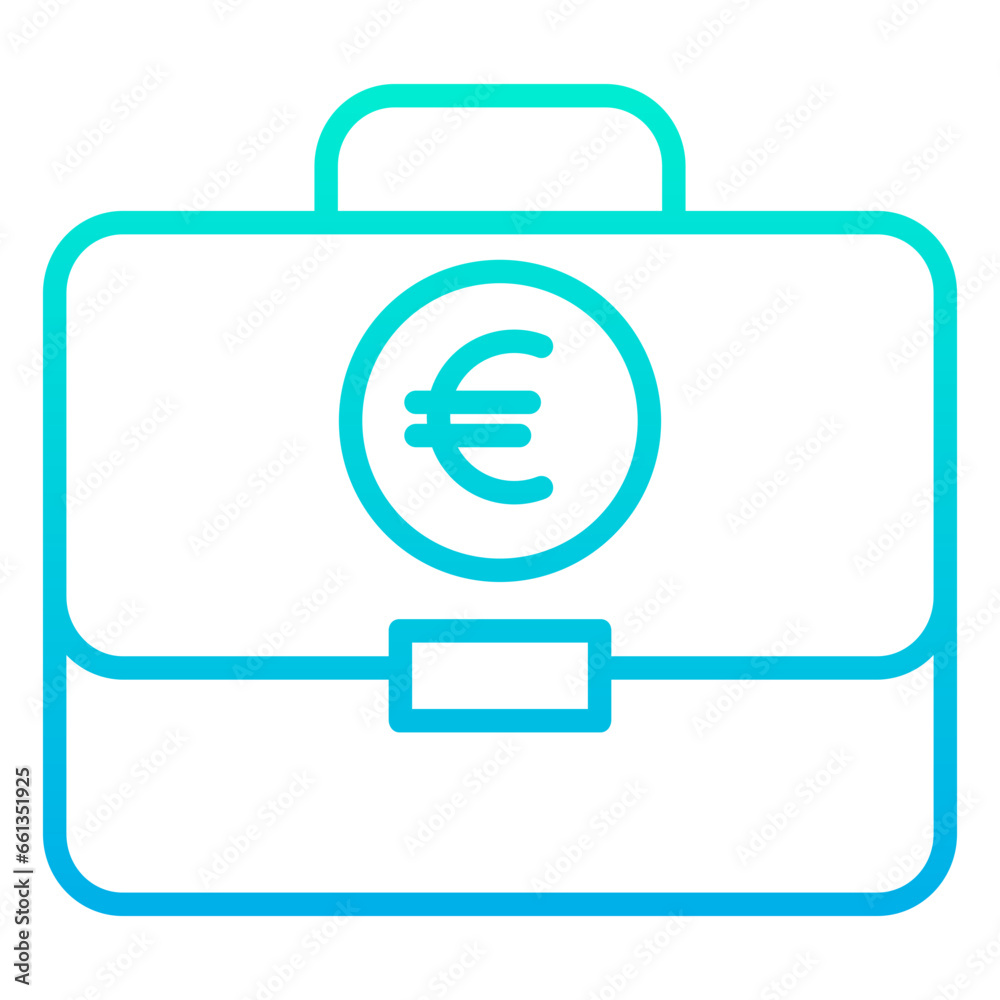 Outline Gradient Euro Business bulb icon Outline Gradient Euro Business bulb icon
