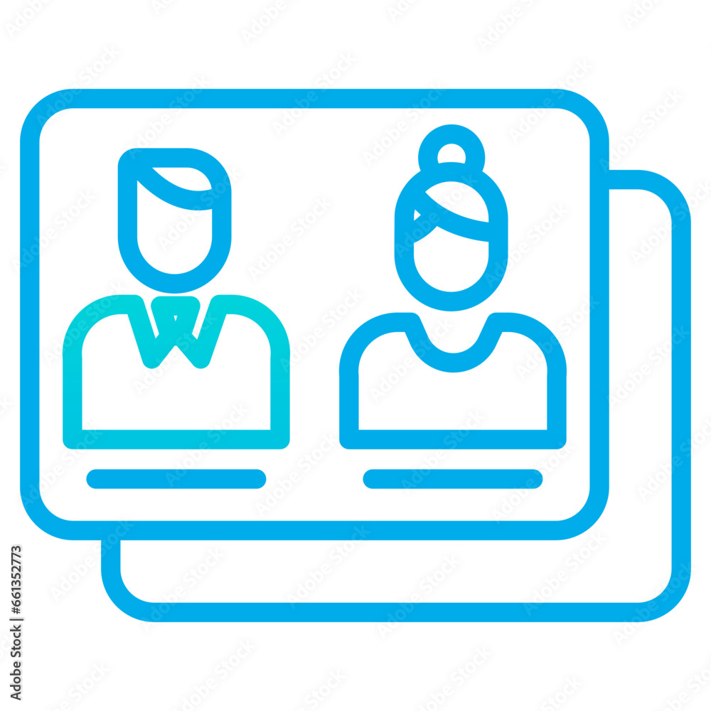 Outline Gradient Office Team icon Outline Gradient Office Team icon