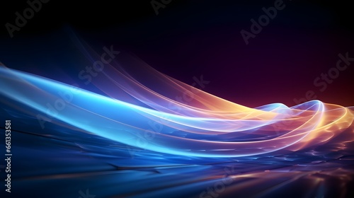 Energy Light Lines Flow  Concept of leading in business  Hi tech products  warp speed wormhole science vector design. Horizontal speed lines background