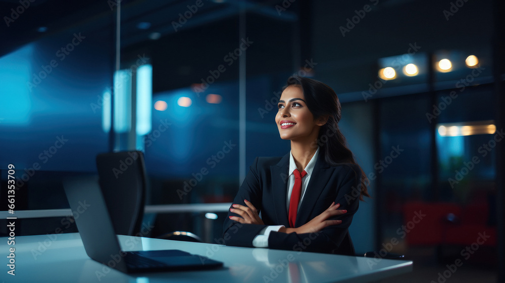 Young businesswoman or corporate employee using laptop at office. Young businesswoman or corporate employee using laptop at office.