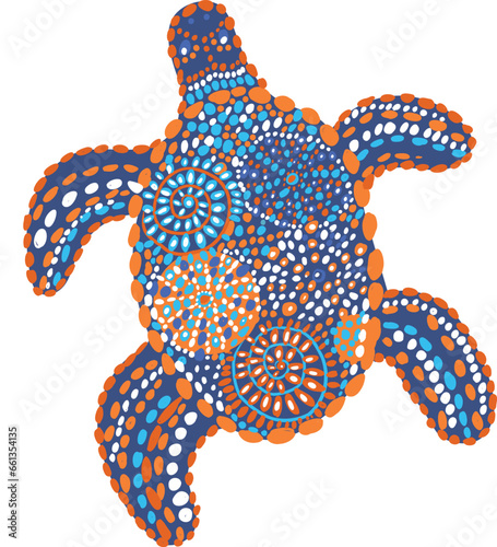 Australian animal turtle vector illustration.