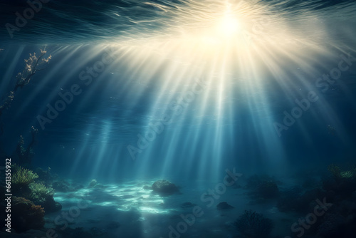 illuminate the underwater world with rays of sunlight, creating a surreal and ethereal atmosphere