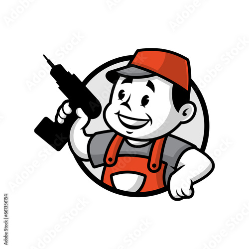 handyman with a drill badge version.