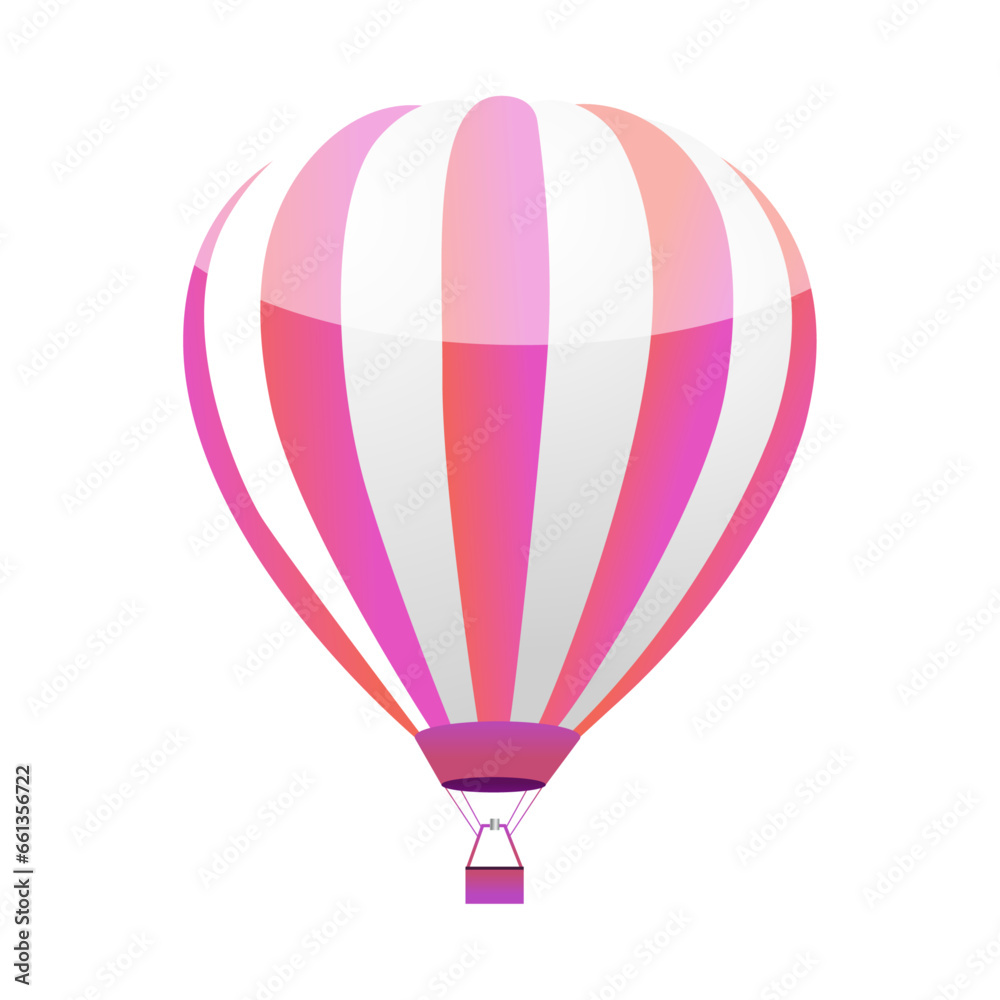 Naklejka premium Vector flat hot air balloon, isolated on white background