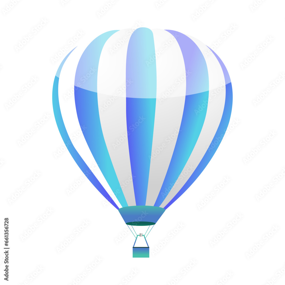 Obraz premium Vector flat hot air balloon, isolated on white