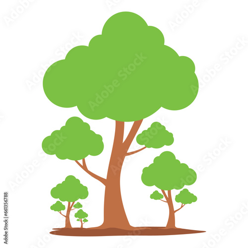 Vector isolated tree on white background vector file