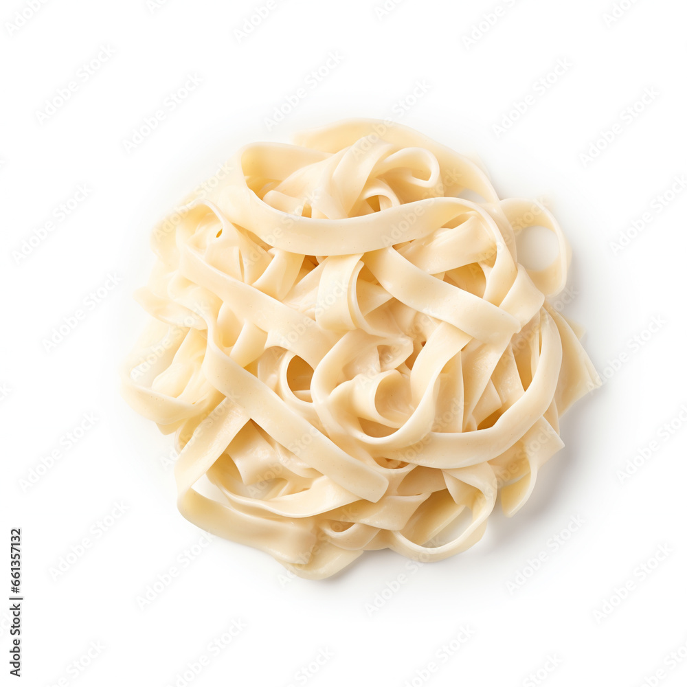 fettuccine alfredo isolated on white background, AI Generative. fettuccine alfredo isolated on white background, AI Generative.