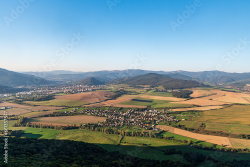 View from Dievcenska skala hill in Slovensky kras national park in Slovakia photo