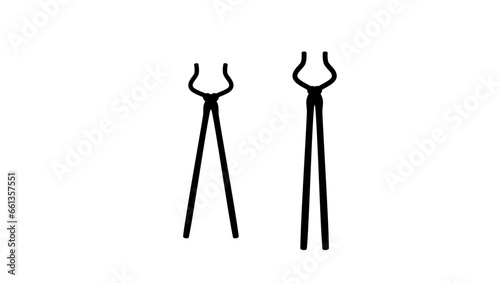Blacksmith Tongs  black isolated silhouette