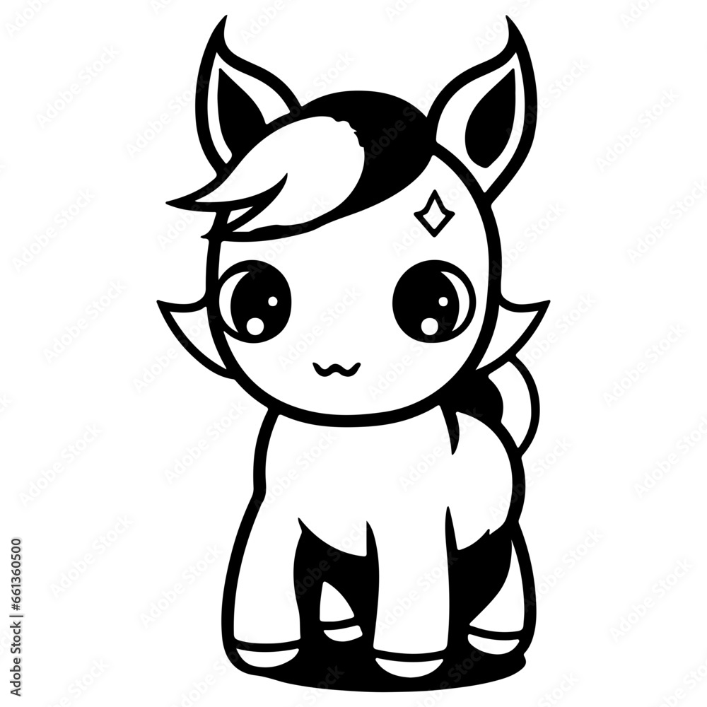 Cute Unicorn Outline Vecter Illustration Cute Unicorn Outline Vecter Illustration