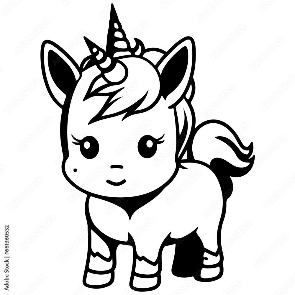 Cute Unicorn Outline Vecter Illustration Cute Unicorn Outline Vecter Illustration