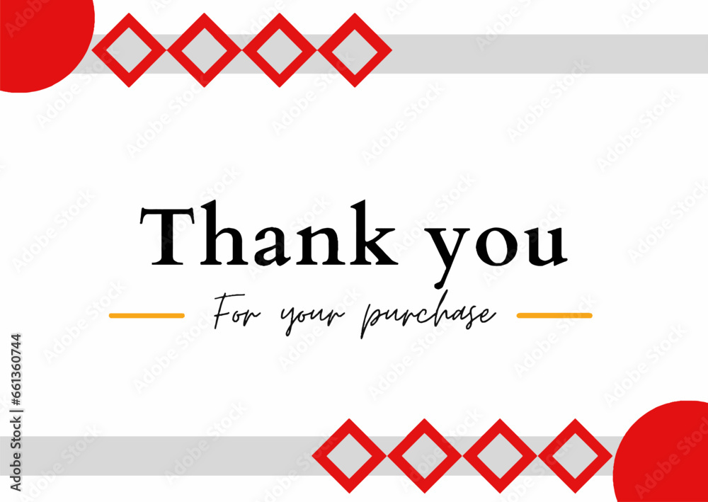 Thank you for your purchase business card, creative vector illustration ...