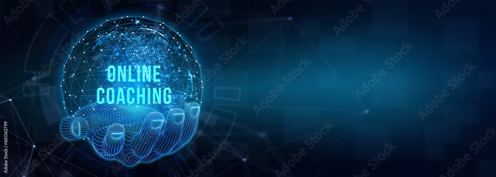 Business, Technology, Internet and network concept. Coaching mentoring education business training development E-learning concept. 3d illustration Business, Technology, Internet and network concept. Coaching mentoring education business training development E-learning concept. 3d illustration
