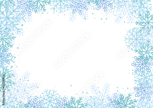 Fototapeta Naklejka Na Ścianę i Meble -  Christmas background with snowflake border design