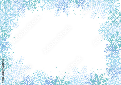 Christmas background with snowflake border design