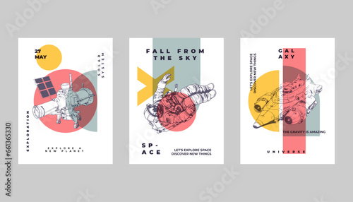 abtract poster of astronaout, galaxy, space, universe