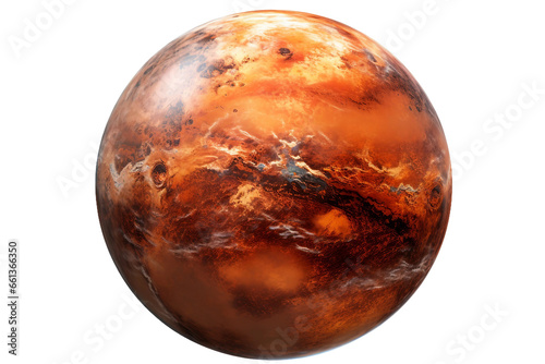 Scientific Visualization: Detailed Mars Isolated Transparent Background