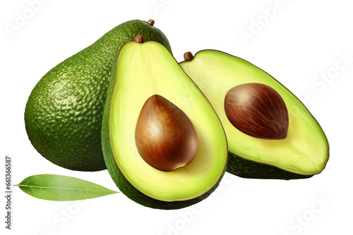Healthy Indulgence: Avocado Fruit isolated on Transparent Background