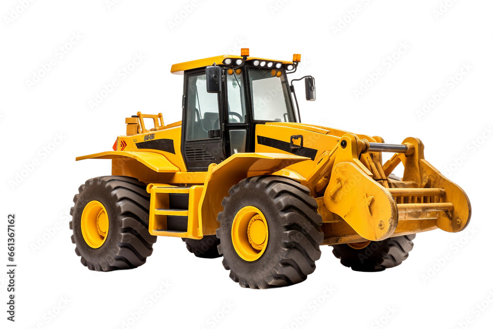 Heavy-Duty Front Loader Equipment Isolated on Transparent Background