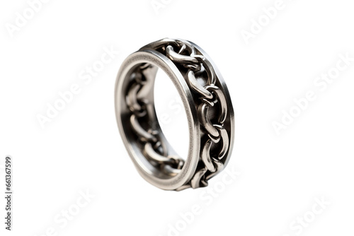 Innovative Fidget Ring with Spinner Chain Isolated on Transparent Background