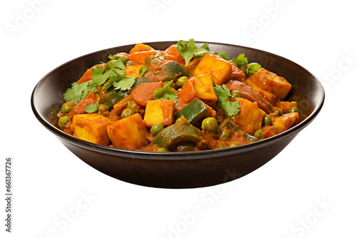 Homemade Undhiyu Vegetable Curry Isolated on Transparent Background