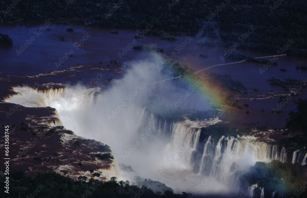 The Iguazu Falls are the largest waterfall system in the world. Stretching almost 3km along the border of Argentina and Brazil.