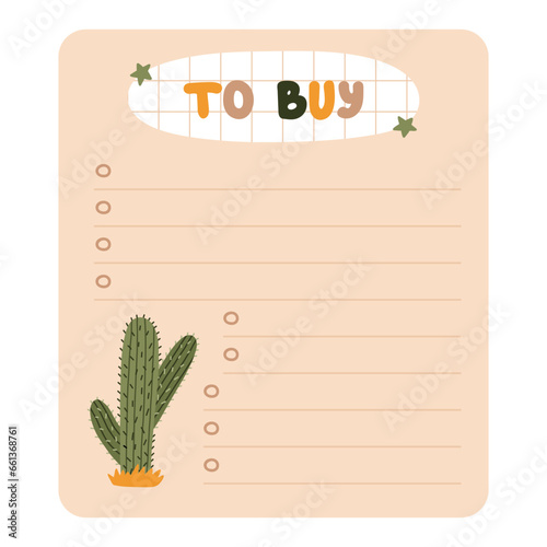 Cute hand drawn notebook template for to do list and notes with cowboy and western illustrations. Printable, editable diary note elements for weekly planner, bullet journal, for school schedule