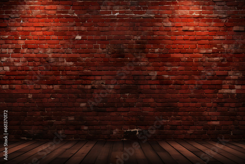 Realistic empty aged brick wall texture  background wallpaper for videos with Generative AI