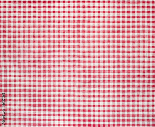 Red and white vintage background, tablecloth for design