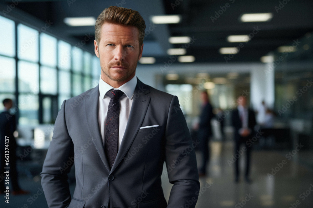 Businessman standing at the office. Businessman standing at the office.