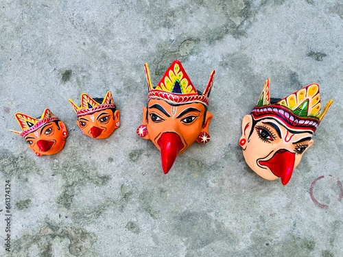 Famous mask making culture of Majuli , mask images from different angles 