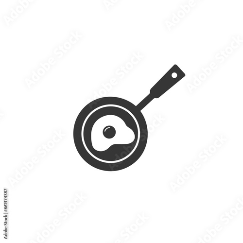 Frying pan icon in flat style. Vector