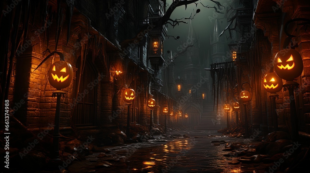 Jack O' Lanterns - Spooky Halloween Night