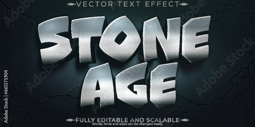 Editable text effect stone age, 3d stone and history font style