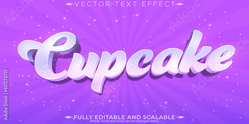 Cupcake text effect, editable dessert and sweet customizable font style © QuillArtistry