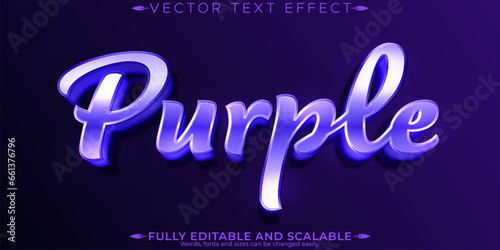 Purple text effect, editable color and elegant customizable font style