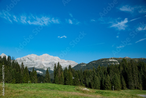 Madonna di Campiglio Adamello Brenta Park Trentino Dolomites tourist town for winter sports photo