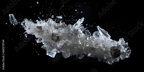 Ice cubes in water on studio dark background. The concept of freshness with coolness from ice cubes Frosty ice cubes backgroundicy solid pieces with dark black background Ai Generative 