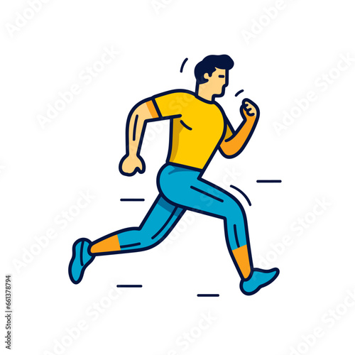 Runner hand-drawn illustration. Runner. Vector doodle style cartoon illustration